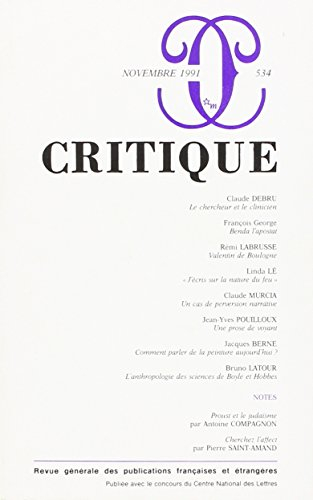 Revue Critique, numéro 534