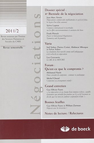 Négociations, n° 2 (2011). 4e biennale de la négociation