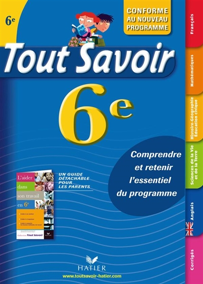 Tout savoir 6e - corinne touati, françoise sutour, rémy georges, patrick vermeulen, marjorie champetier