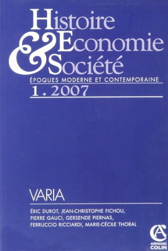 Histoire, économie & société, n° 1 (2007). Varia