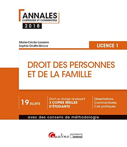 Droit des personnes et de la famille : licence 1 : 2018