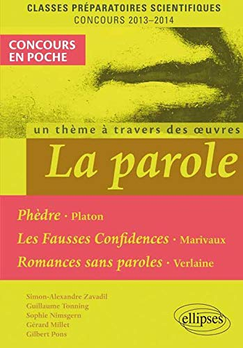 La parole : un thème à travers des oeuvres : Phèdre, Platon, Les fausses confidences, Marivaux, Roma