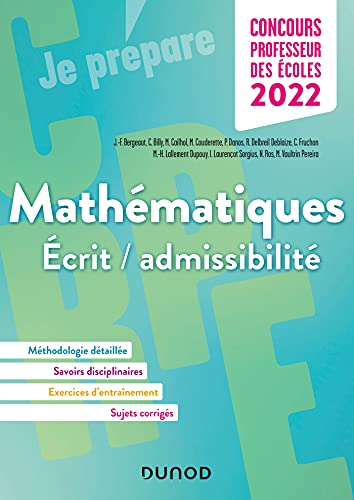 Mathématiques : écrit-admissibilité : concours professeur des écoles 2022