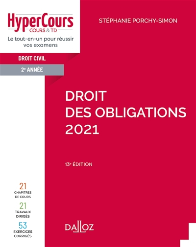 Droit des obligations : droit civil 2e année : 2021