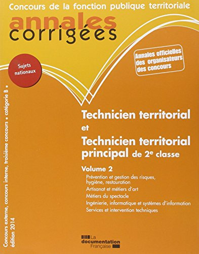 Technicien territorial, technicien territorial principal de 2e classe : concours externe, interne et