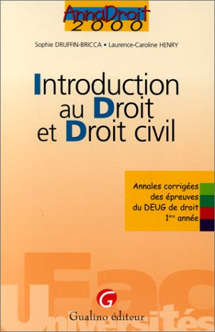 Annales de droit 2000, introduction au droit et droit civil