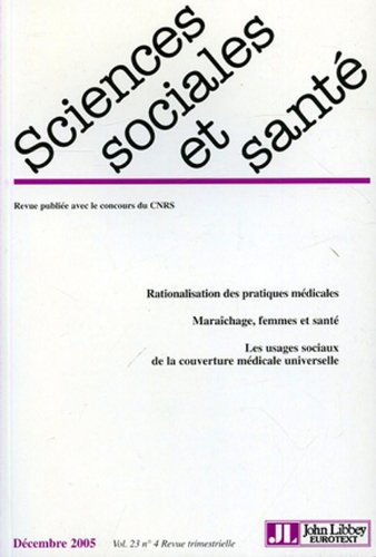 Sciences sociales et santé, n° 4 (2005)