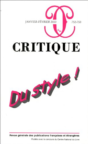 Critique, n° 752. Du style !