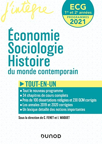 Economie, sociologie, histoire du monde contemporain, ECG 1re et 2e années : tout-en-un : programmes