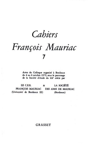 Cahiers François Mauriac, n° 7