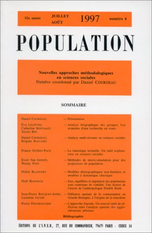 Population, n° 4 (1997). Nouvelles approches méthodologiques