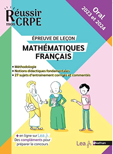 Mathématiques, français, épreuve de leçon : méthodologie, notions didactiques fondamentales, 27 suje