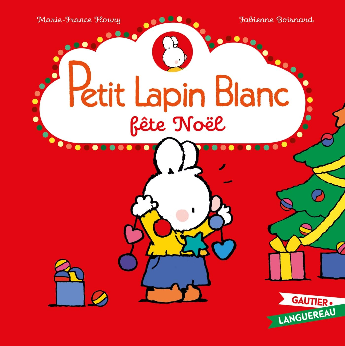 Petit Lapin blanc fête Noël