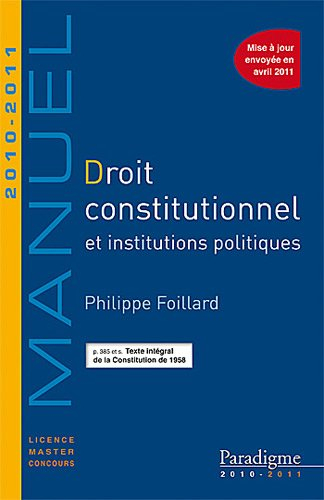 Droit constitutionnel et institutions politiques : 2010-2011