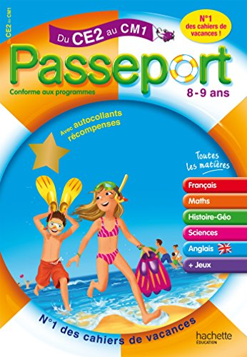 Passeport du CE2 au CM1, 8-9 ans : avec autocollants récompenses