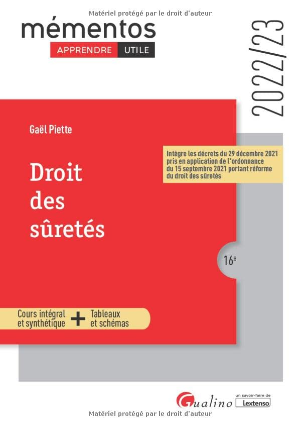Droit des sûretés : 2022-2023