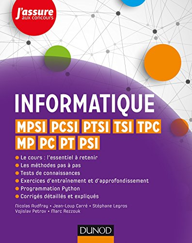 Informatique : MPSI, PCSI, PTSI, TSI, TPC, MP, PC, PT, PSI