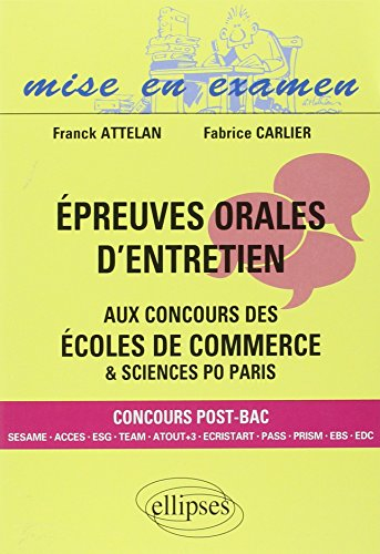 Epreuves orales d'entretien aux concours des écoles de commerce & Sciences Po Paris : concours post-