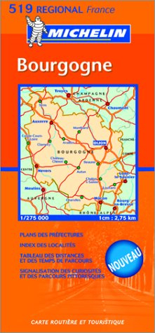 Carte routière : Bourgogne