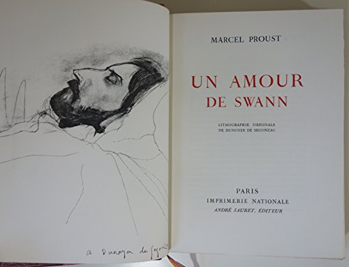 un amour de swann. grands prix des meilleurs romans du demi-siècle, , 1 lithographie originale de du