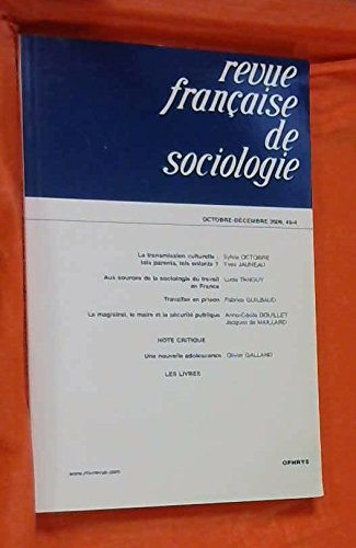 Revue française de sociologie, n° 49-4
