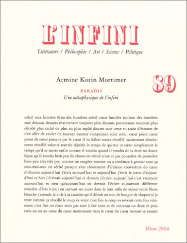 Infini (L'), n° 89. Paradis : une métaphysique de l'infini