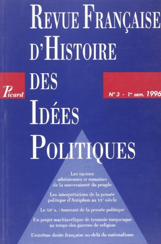 Revue française d'histoire des idées politiques, n° 3