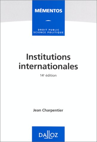 institutions internationales. 14ème édition