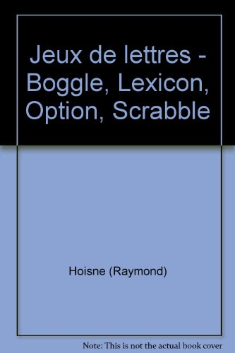 jeux de lettres - boggle, lexicon, option, scrabble