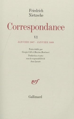 Correspondance. Vol. 6. Janvier 1887-janvier 1889