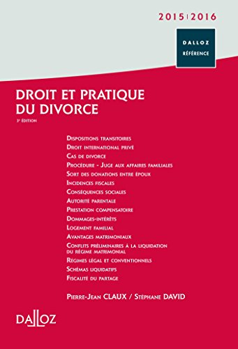 Droit et pratique du divorce 2015-2016