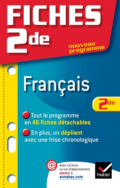 Français 2de : nouveau programme
