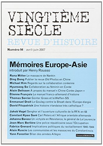 Vingtième siècle, n° 94. Mémoires Europe-Asie