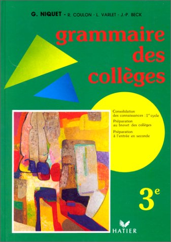 Grammaire des collèges, 3e