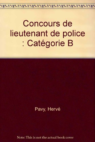 concours de lieutenant de police : catégorie b