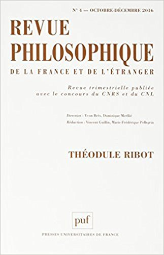 Revue philosophique, n° 4 (2016). Théodule Ribot