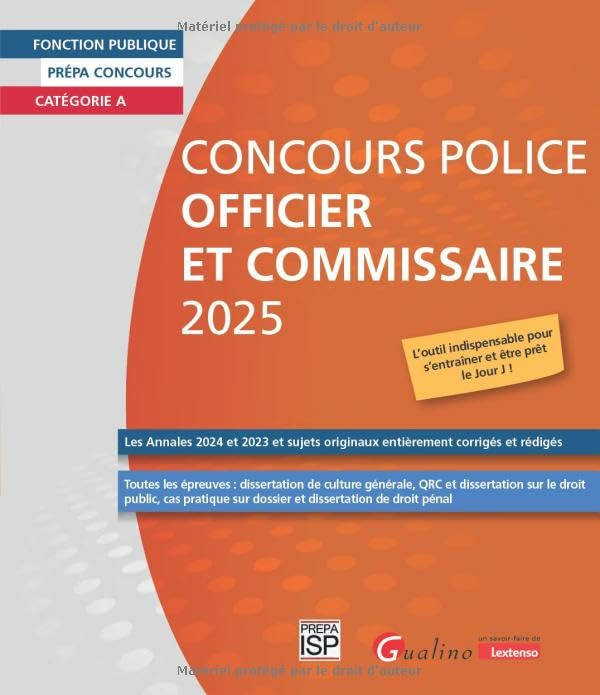 Concours police, officier et commissaire 2025 : catégorie A