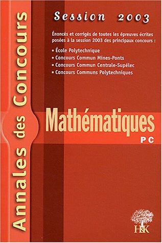 Mathématiques PC 2003