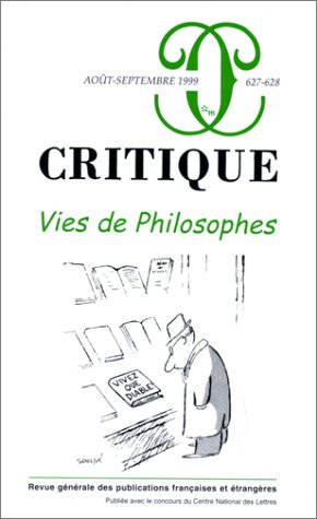 Critique, n° 627. Vies de philosophes