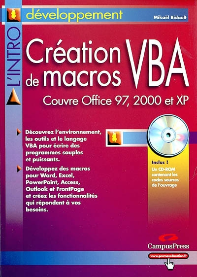 Création de macros VBA : pour Office versions 97, 2000 et XP