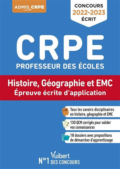 Concours CRPE professeur des écoles : histoire, géographie et EMC, épreuve écrite d'application : co