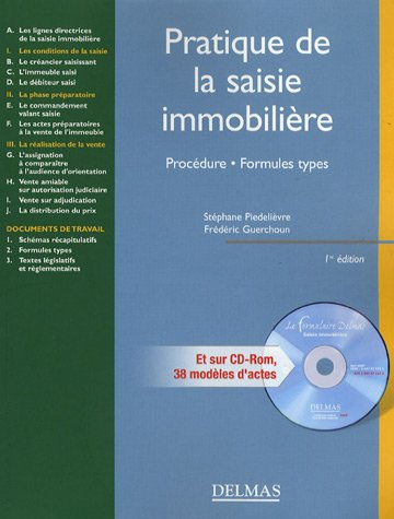 Pratique de la saisie immobilière : procédure, formules types