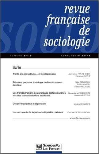 Revue française de sociologie, n° 54-2