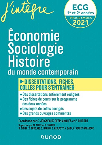 Economie, sociologie, histoire du monde contemporain, ECG 1re et 2e années : dissertations, fiches, 