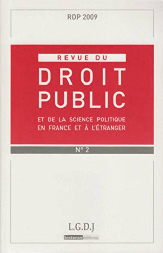 Revue du droit public et de la science politique en France et à l'étranger, n° 2 (2009)