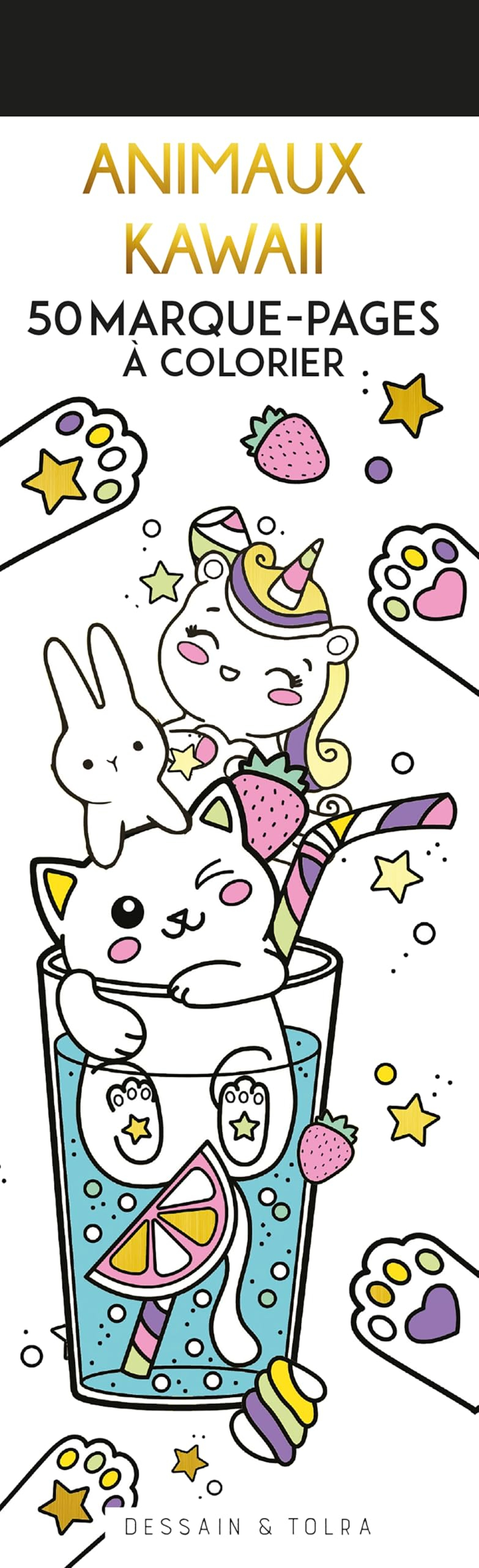 Animaux kawaii : 50 marque-pages à colorier