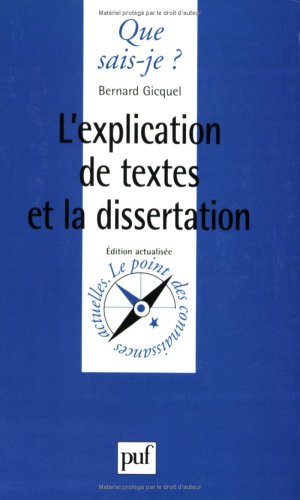 L'explication de textes et la dissertation