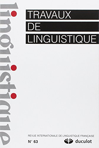travaux de linguistique 2011/2 - no 63