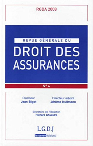 Revue générale du droit des assurances, n° 4 (2008)
