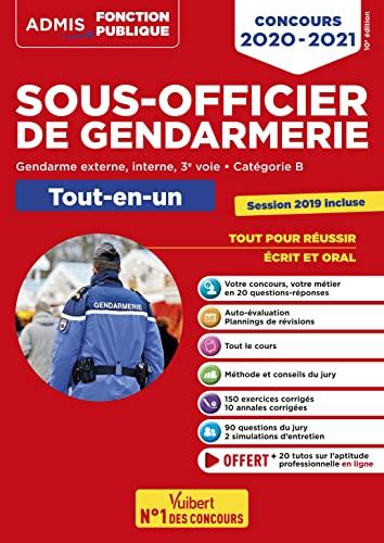 Sous-officier de gendarmerie : gendarme externe, interne, 3e voie, catégorie B : tout-en-un, concour